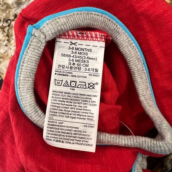 NWT Baby Gap Red W/Stars & Stripes 4th of July Tank Onesie- SIZE 3-6M - Picture 8 of 8